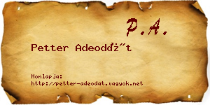 Petter Adeodát névjegykártya